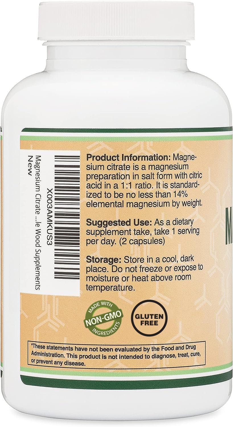 Gluten-free badge on Magnesium Citrate 800mg packaging