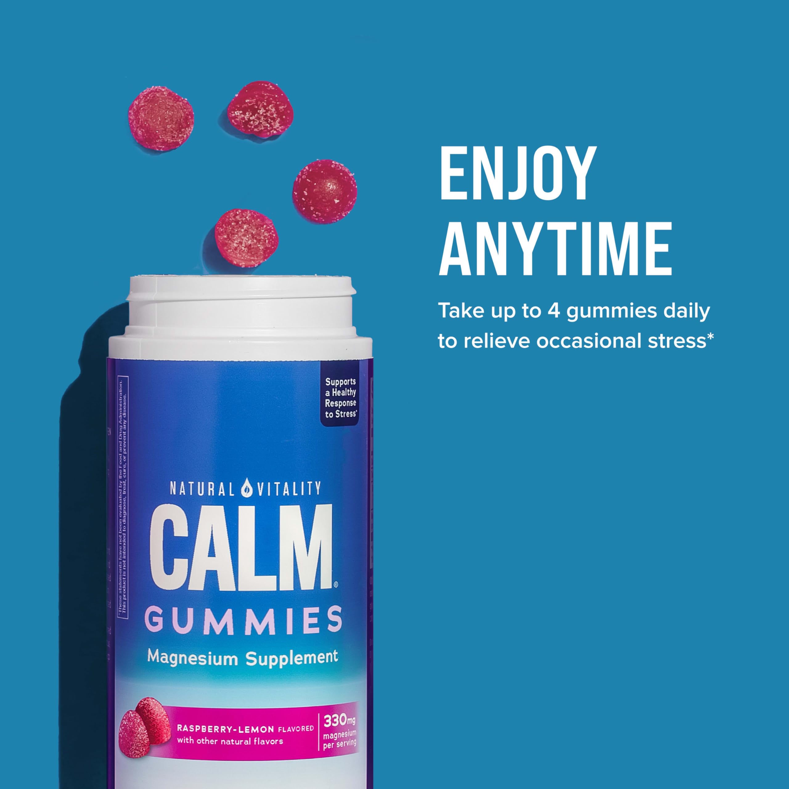 Magnesium citrate benefits graphic for CALM Gummies.