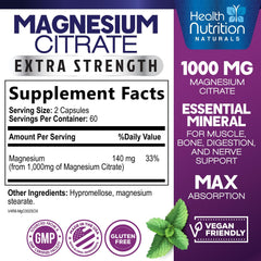Close-up of Magnesium Citrate Capsules (500mg each)