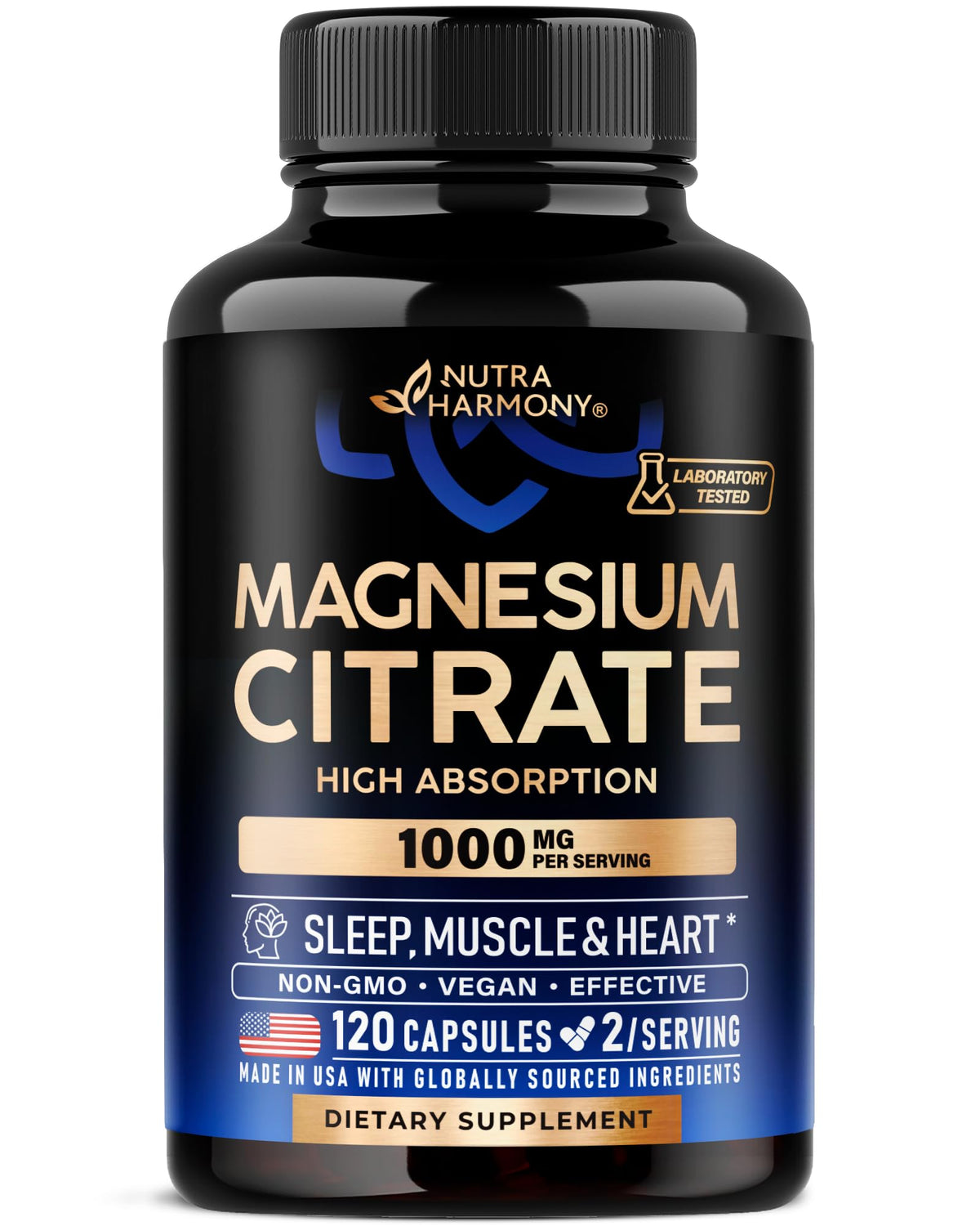 Hero image of Magnesium Citrate Capsules 1000mg bottle