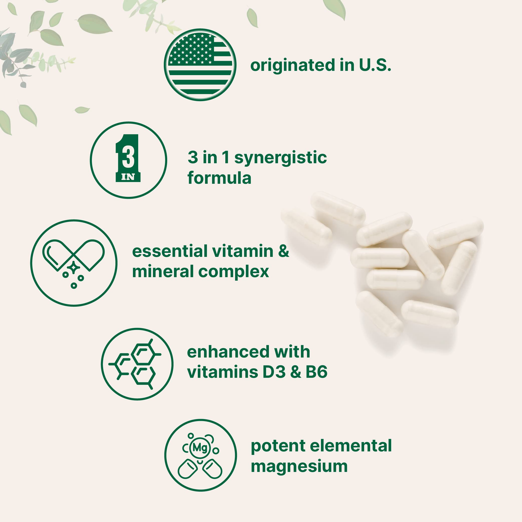 Close-up of magnesium citrate capsules