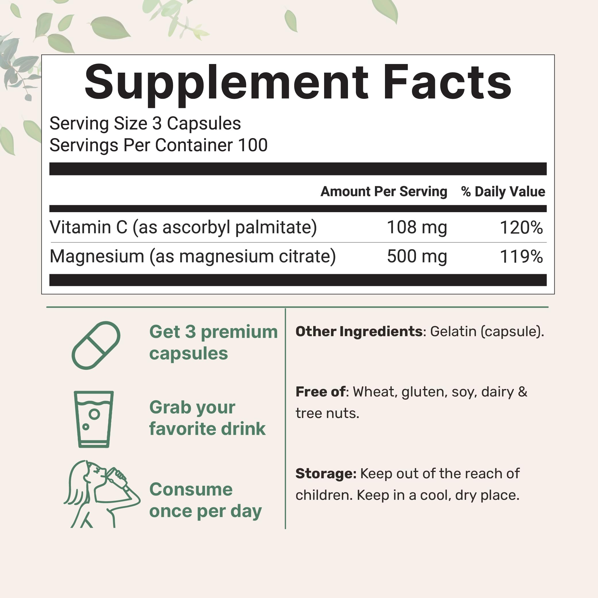 Magnesium citrate supporting digestion