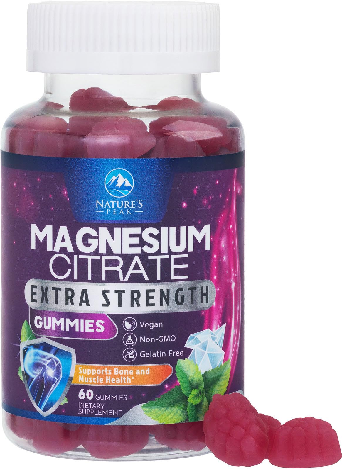 Bottle of Magnesium Citrate Gummies with high-absorption formula