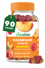 Front view of Lifeable Magnesium Citrate Gummies bottle – 90 gummies