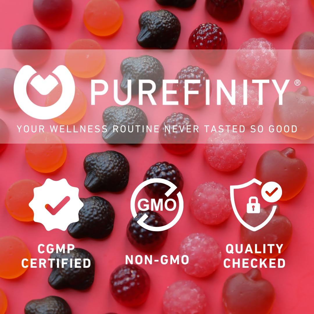 Gummies packaging highlighting Non-GMO and gluten-free attributes