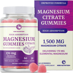 Magnesium Citrate Gummies raspberry flavor 60 count - hero image