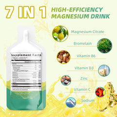 Nutrition label close-up for Magnesium Citrate Liquid Supplement