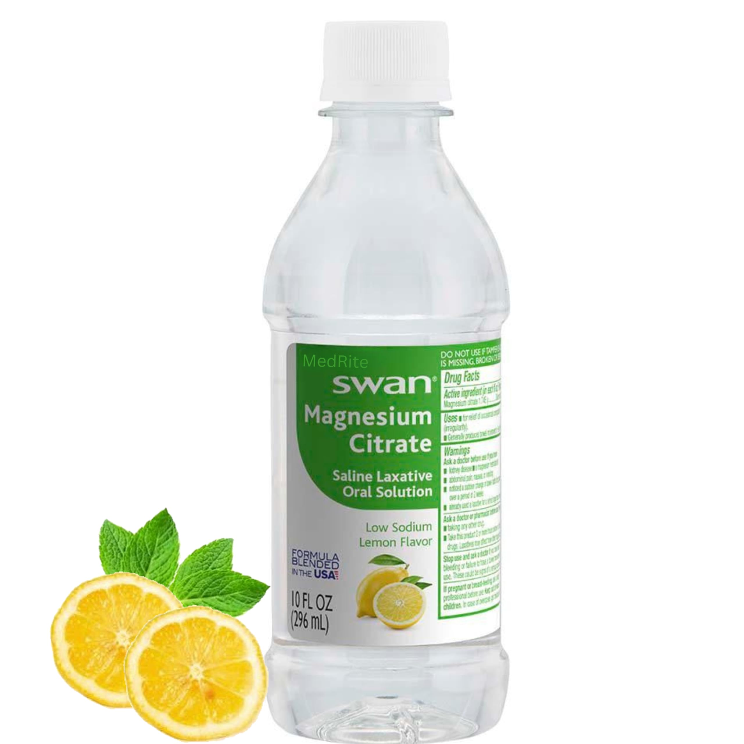 Magnesium citrate oral solution bottle with lemon flavor