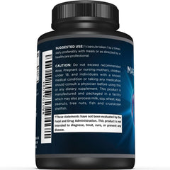 Front view of the magnesium supplement bottle with label