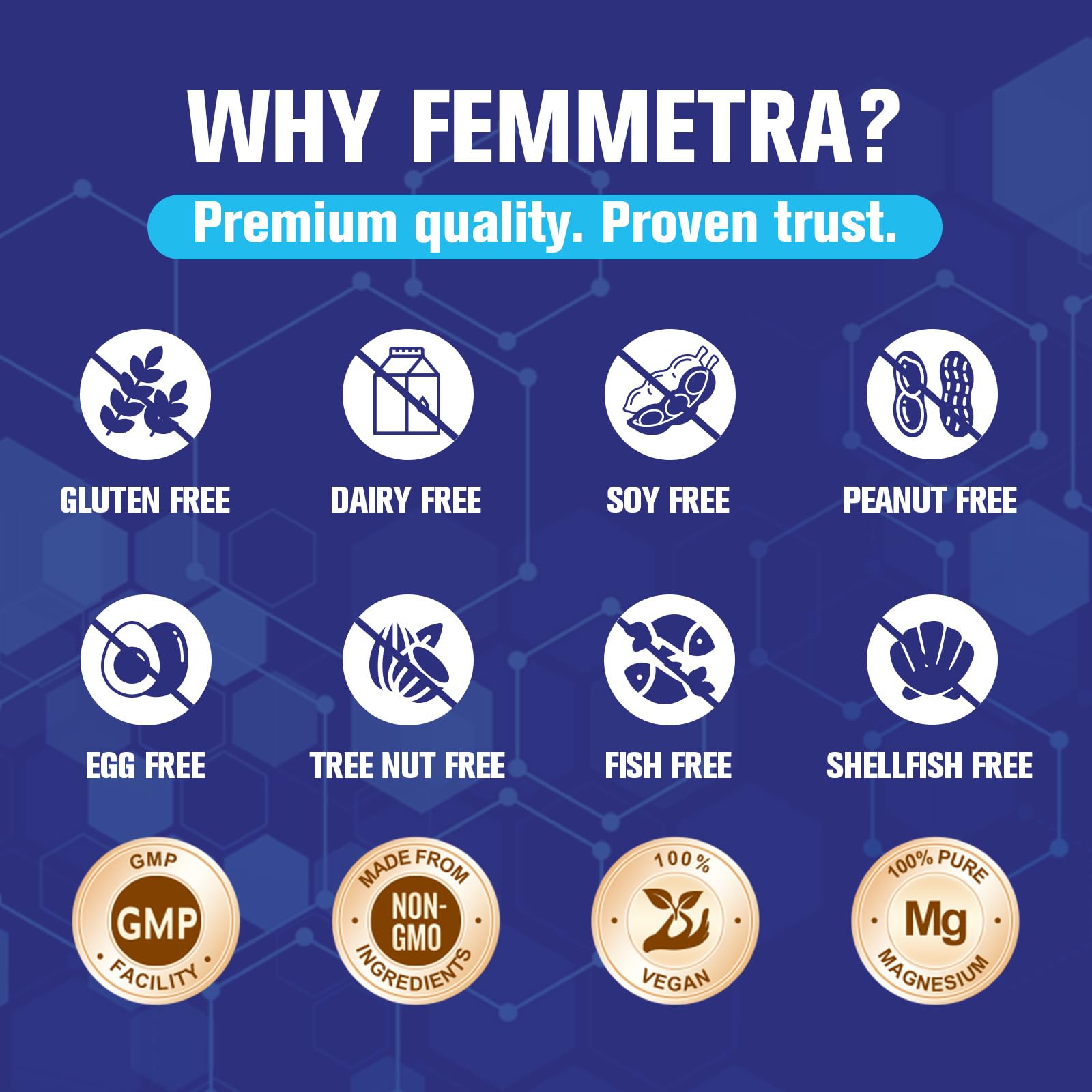 Icons indicating non-GMO, dairy-free and gluten-free