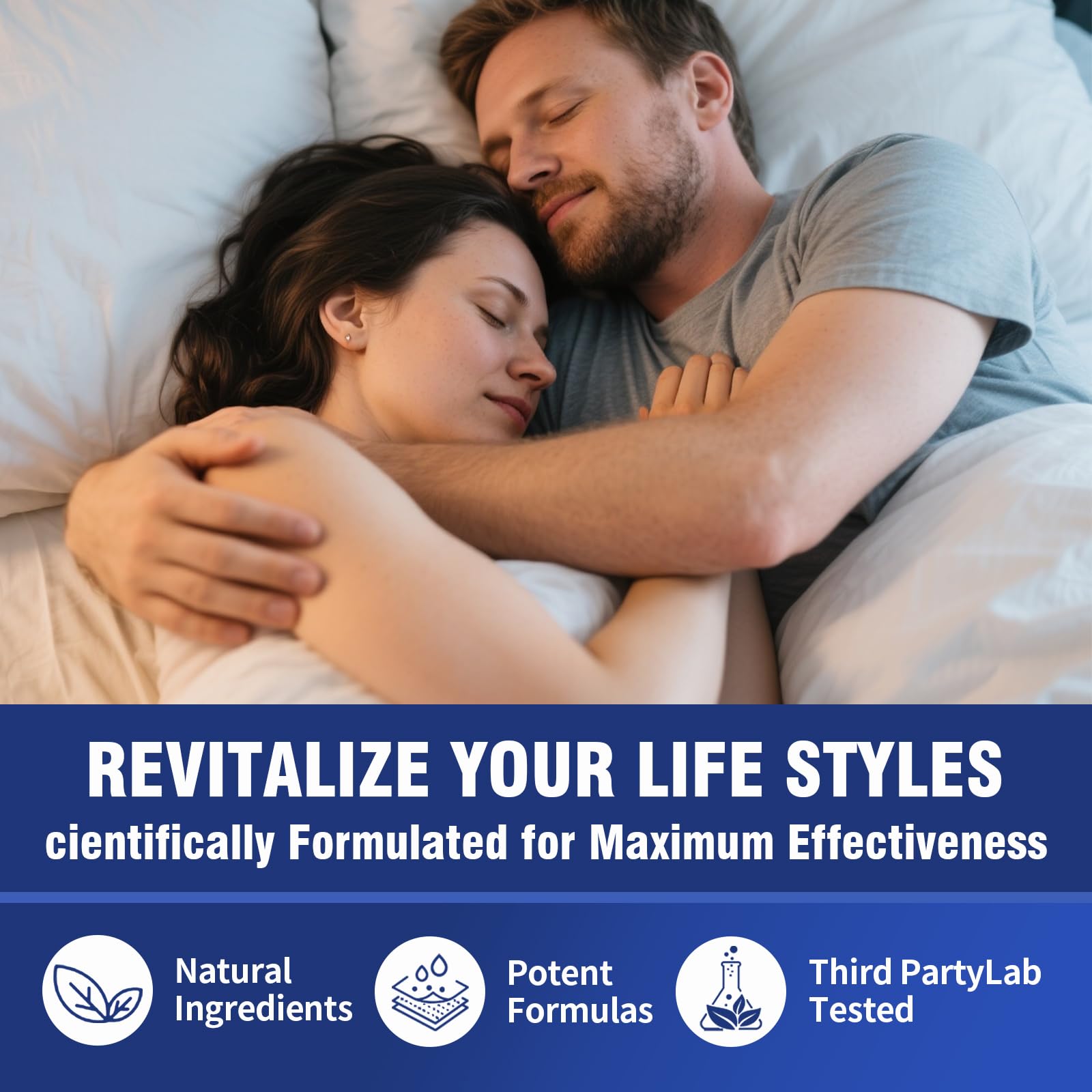 Supplements bottle on clean white background with product label