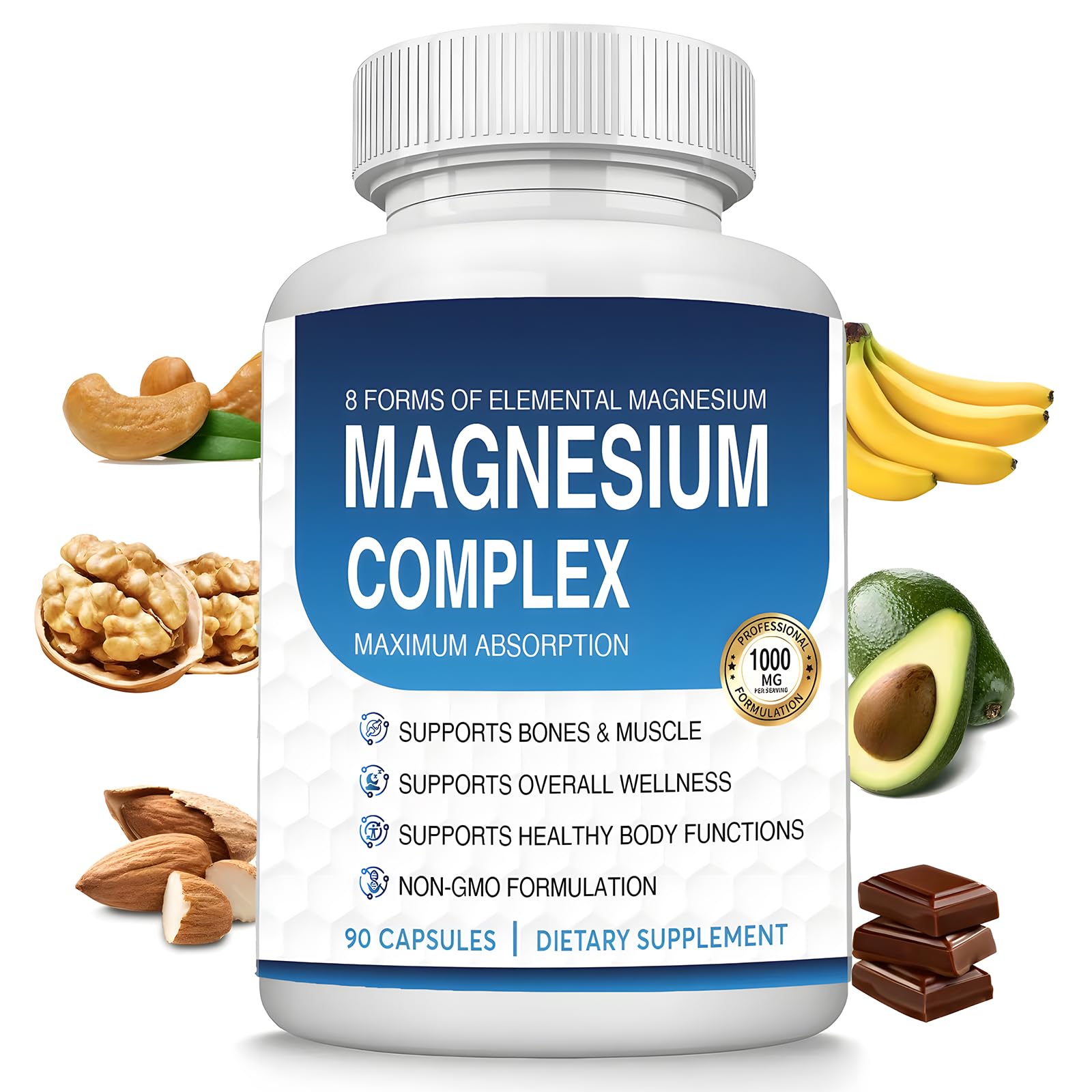 Magnesium Complex 8-elemental 1000mg capsules with Citrate and Malate