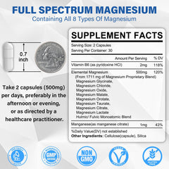 Back label showing 8 magnesium forms and capsule count