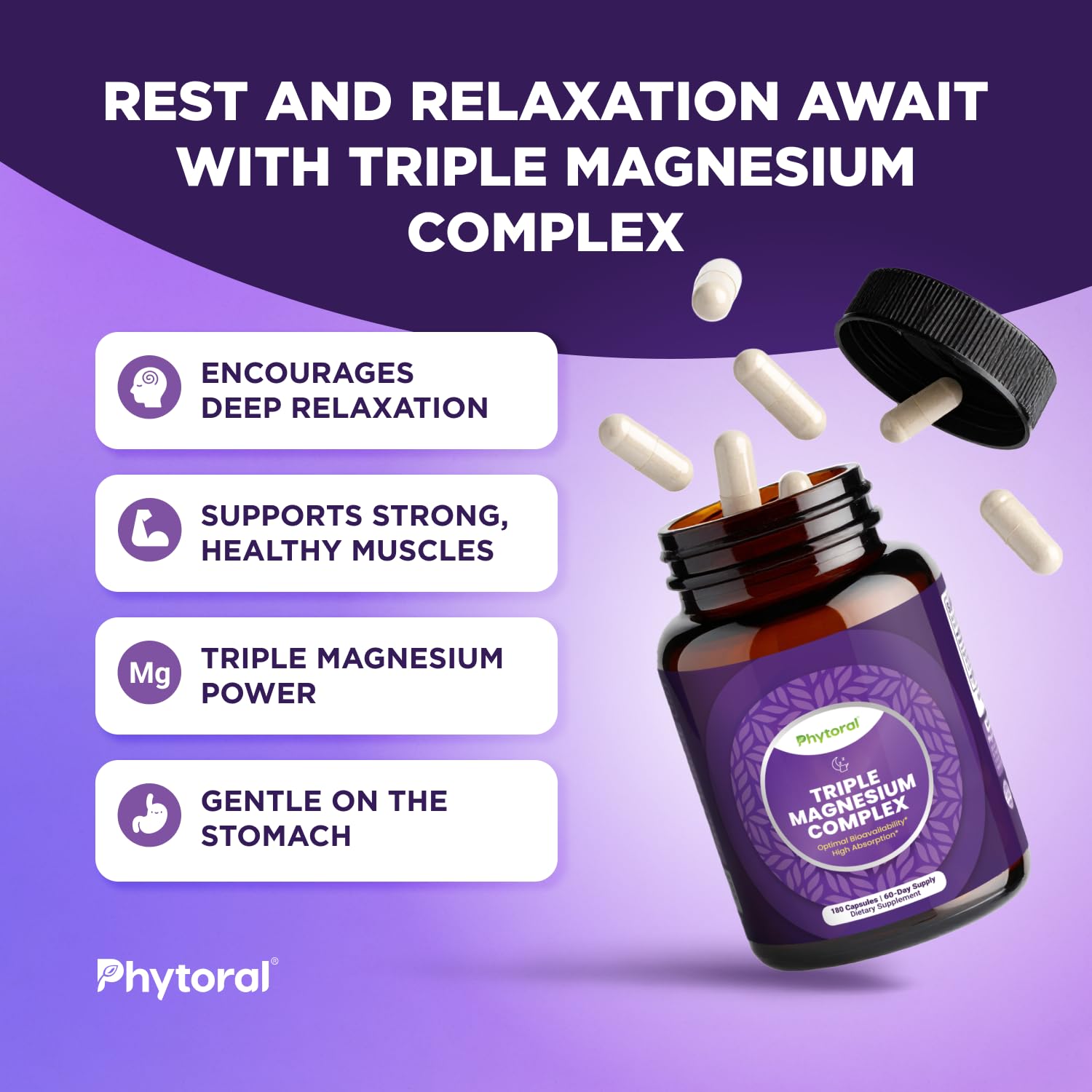 Close-up of triple magnesium blend ingredients taurate glycinate malate