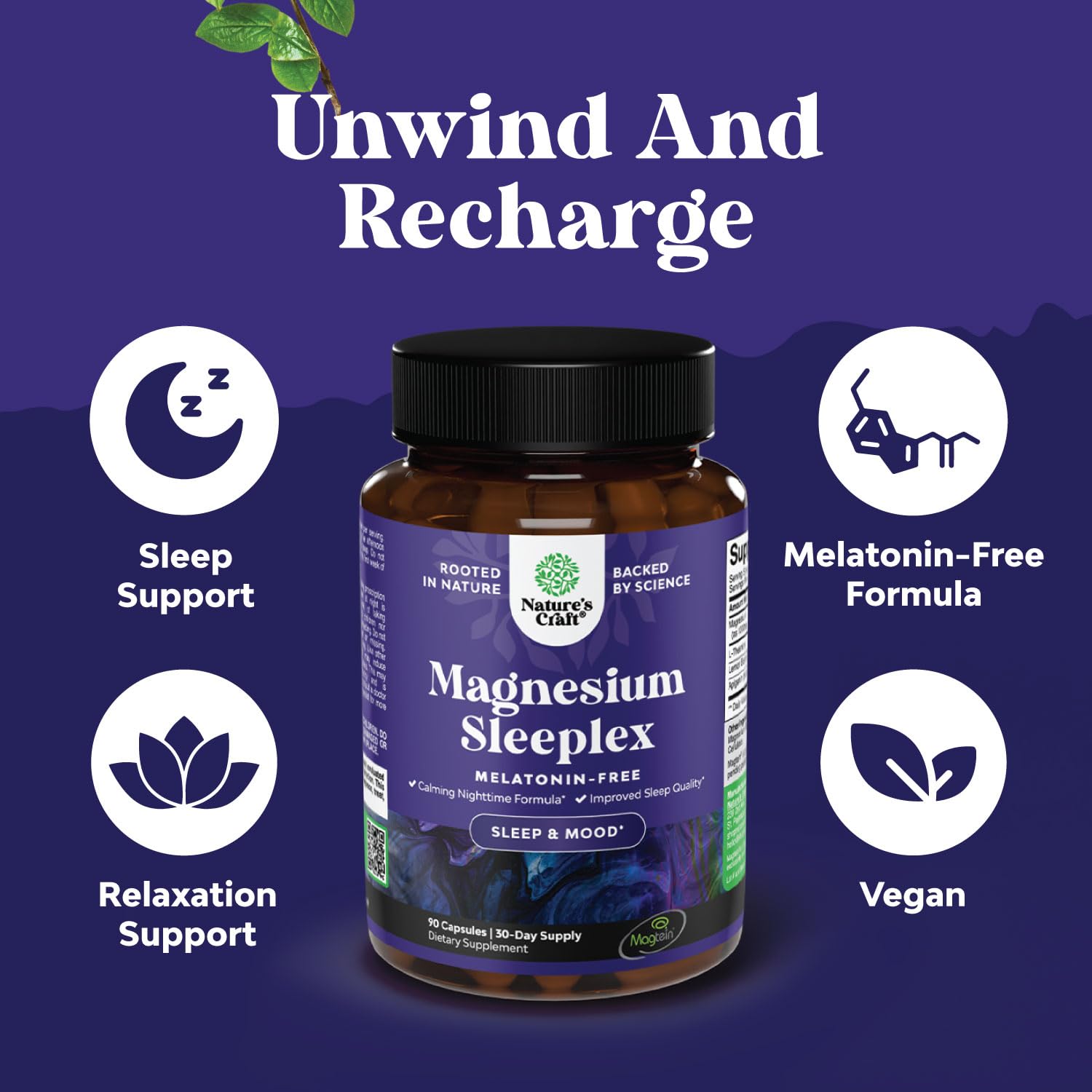 Magnesium complex capsules for sleep support