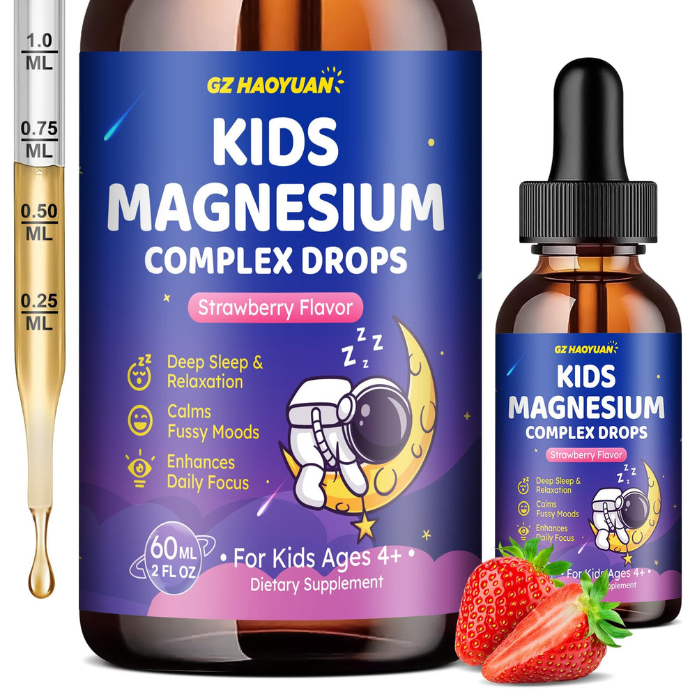 Strawberry-flavored magnesium complex liquid bottle for kids