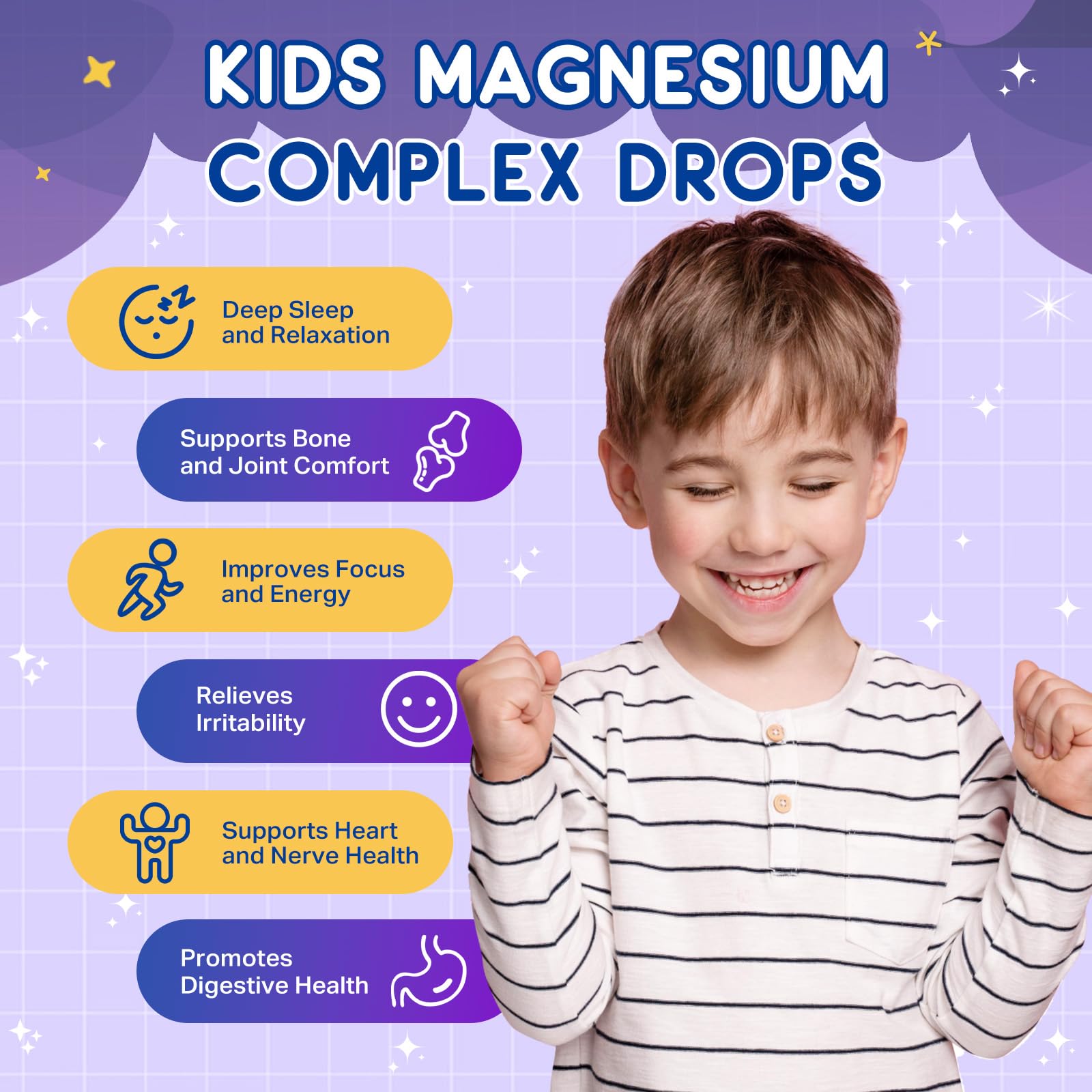 Nutrition/ingredients label of the kids magnesium liquid