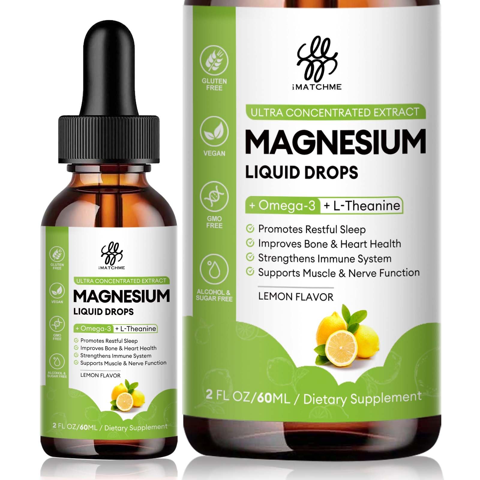 Magnesium Complex Liquid Drops bottle with Lemon flavor (2 oz)