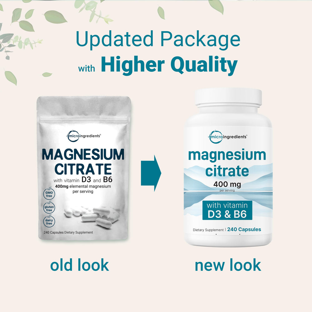 Magnesium D3 B6 supplement bottle with 240 capsules