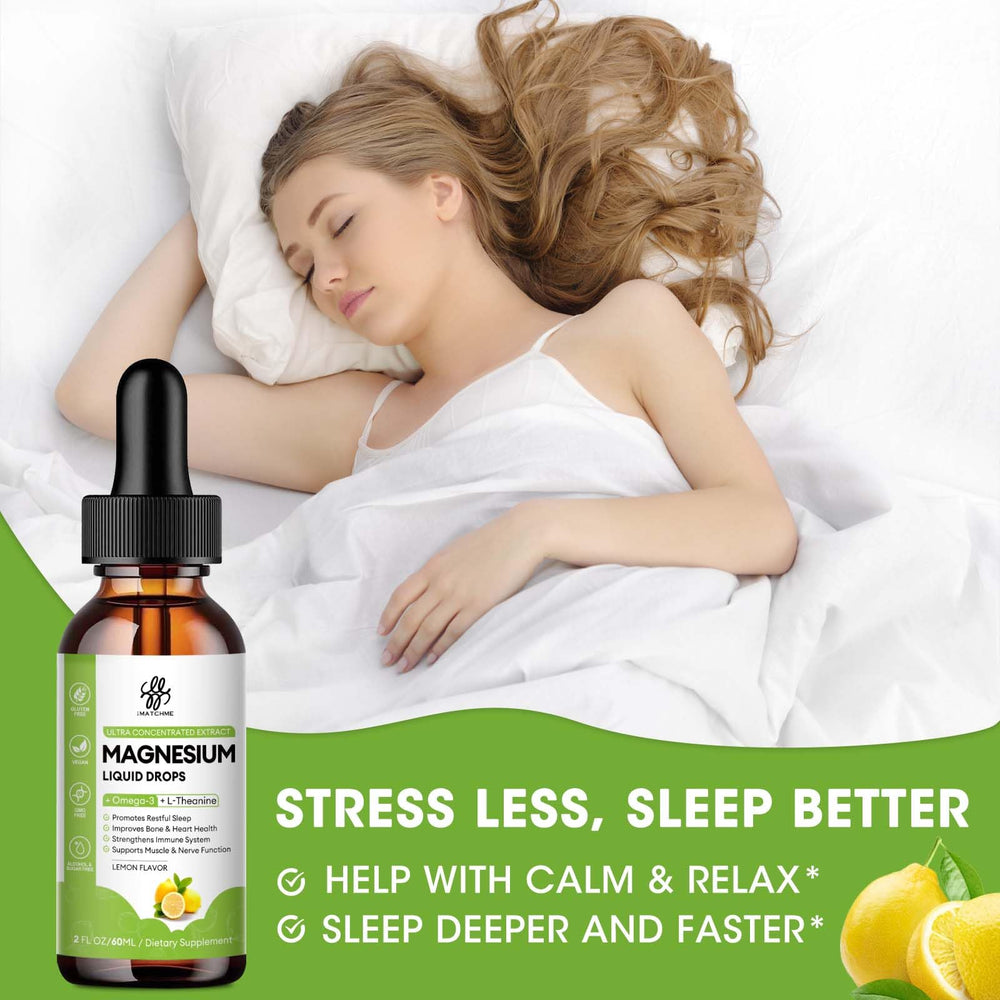 Lemon-flavored magnesium liquid supplement bottle and label