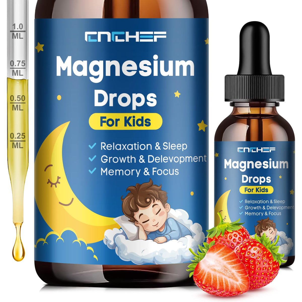 Magnesium Drops for Kids bottle label front