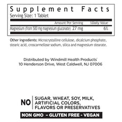 Windmill Magnesium Gluconate 500 mg bottle with label
