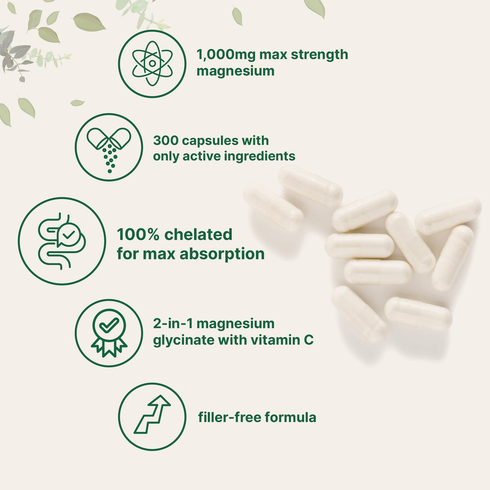 Ingredients panel highlighting chelated minerals and vitamin C