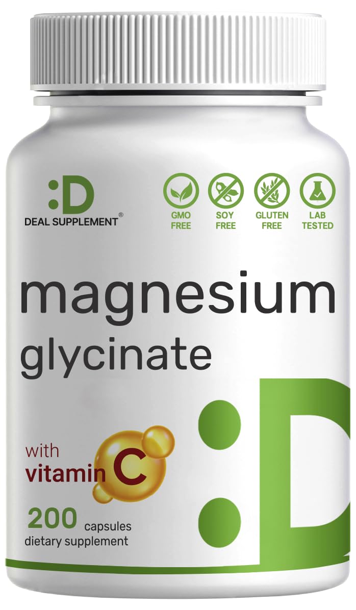 Bottle label showing magnesium glycinate 1000mg per serving