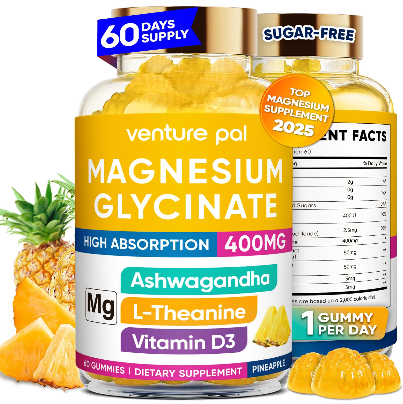 Magnesium glycinate 400mg gummies with Ashwagandha