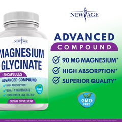 Close-up view of magnesium glycinate capsules (500mg each)