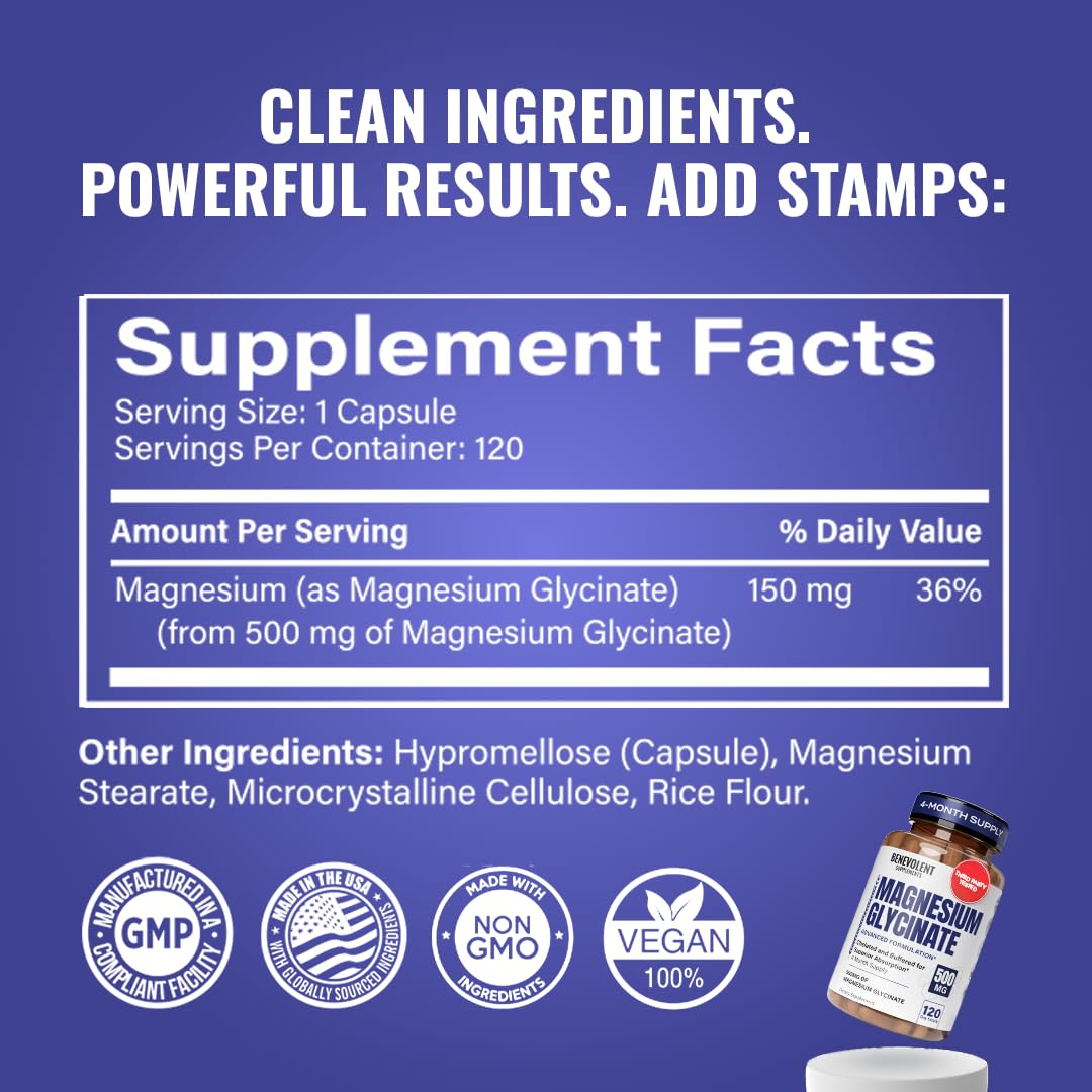 Made in USA facility label for magnesium glycinate