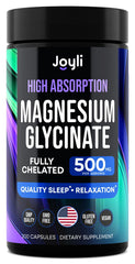 JOYLI Magnesium Glycinate 500MG bottle with 200 vegan capsules