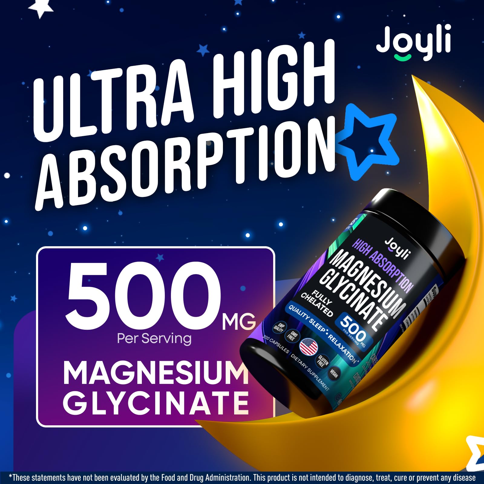 Close-up of Magnesium Glycinate 500MG capsules