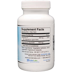 Magnesium Glycinate 500mg capsules close-up