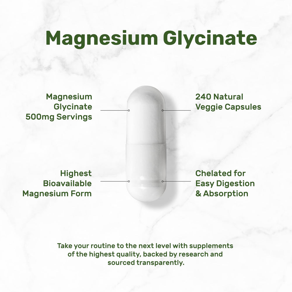 Supplement facts label for magnesium glycinate 500mg