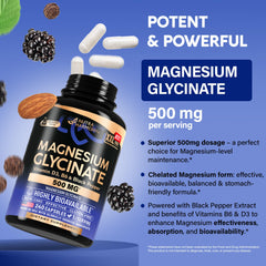 Product label: Magnesium Glycinate 500 mg – USA made