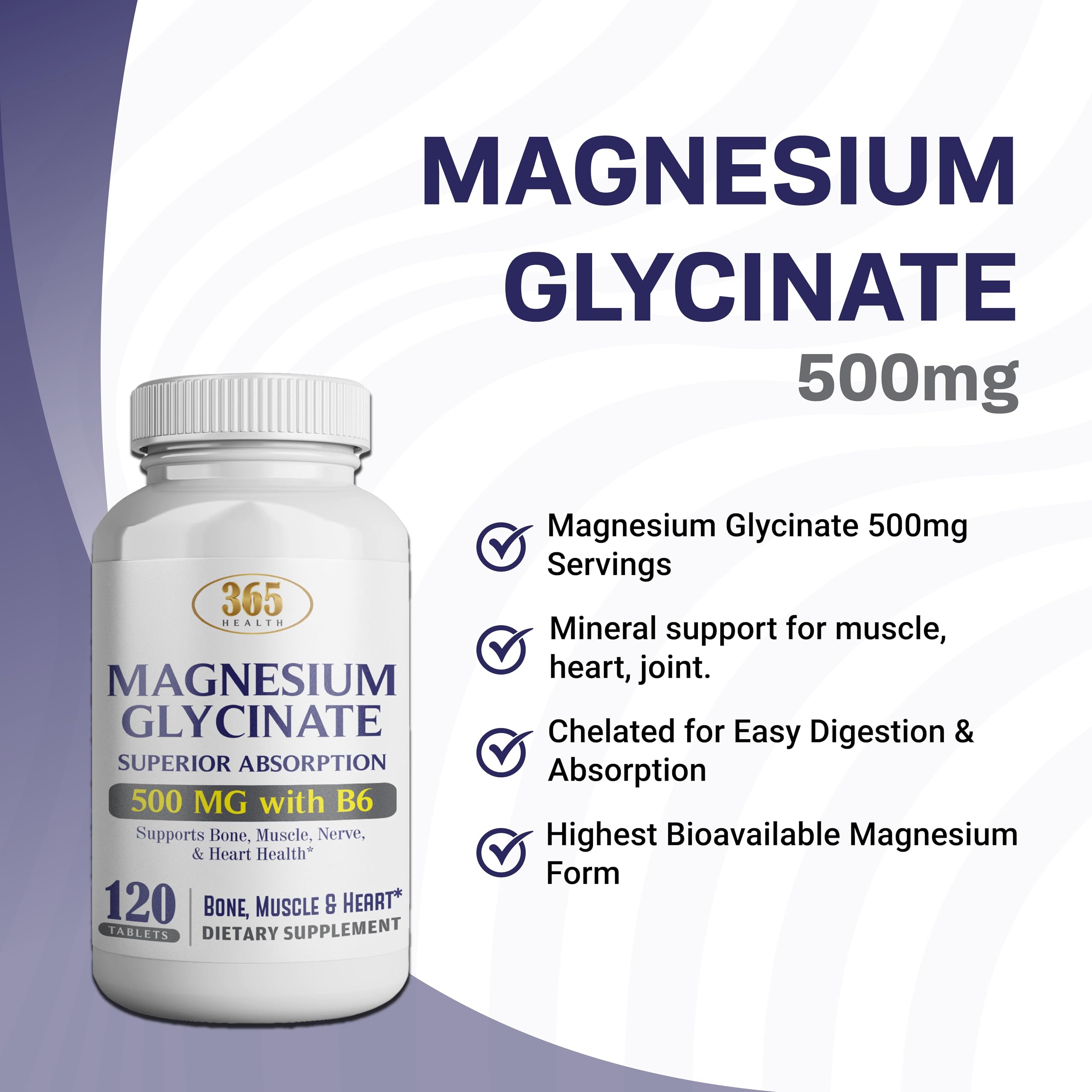 Supplement facts showing 500mg magnesium per tablet
