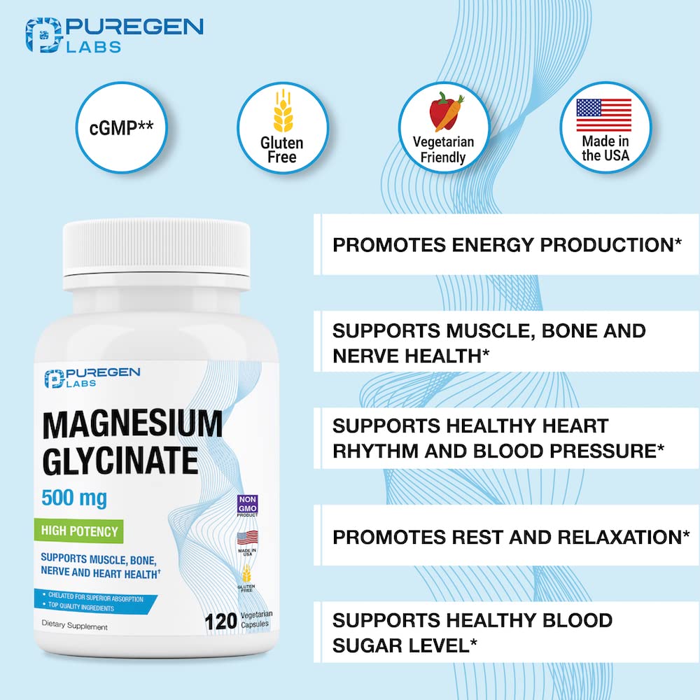 Gluten-free and dairy-free Magnesium Glycinate capsules