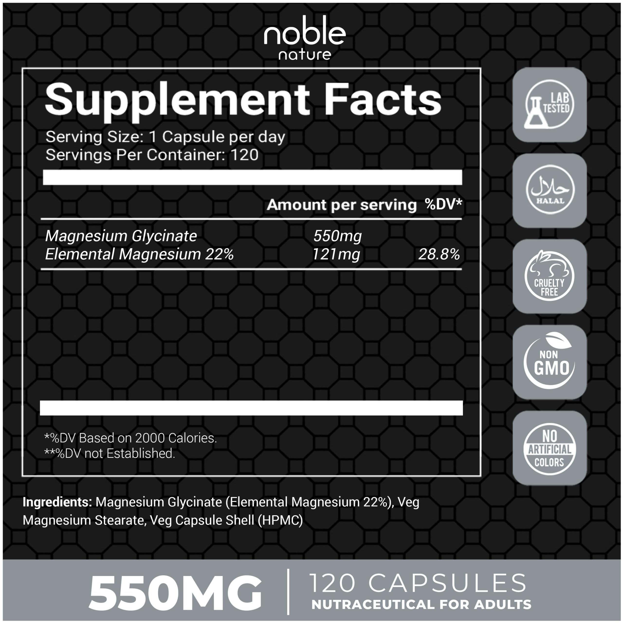 Close-up of vegetarian-friendly magnesium glycinate capsules