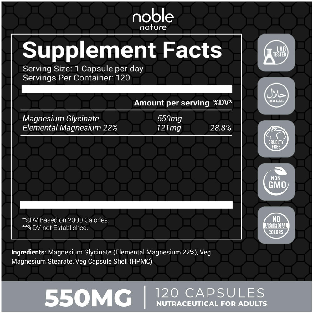 Close-up of vegetarian-friendly magnesium glycinate capsules
