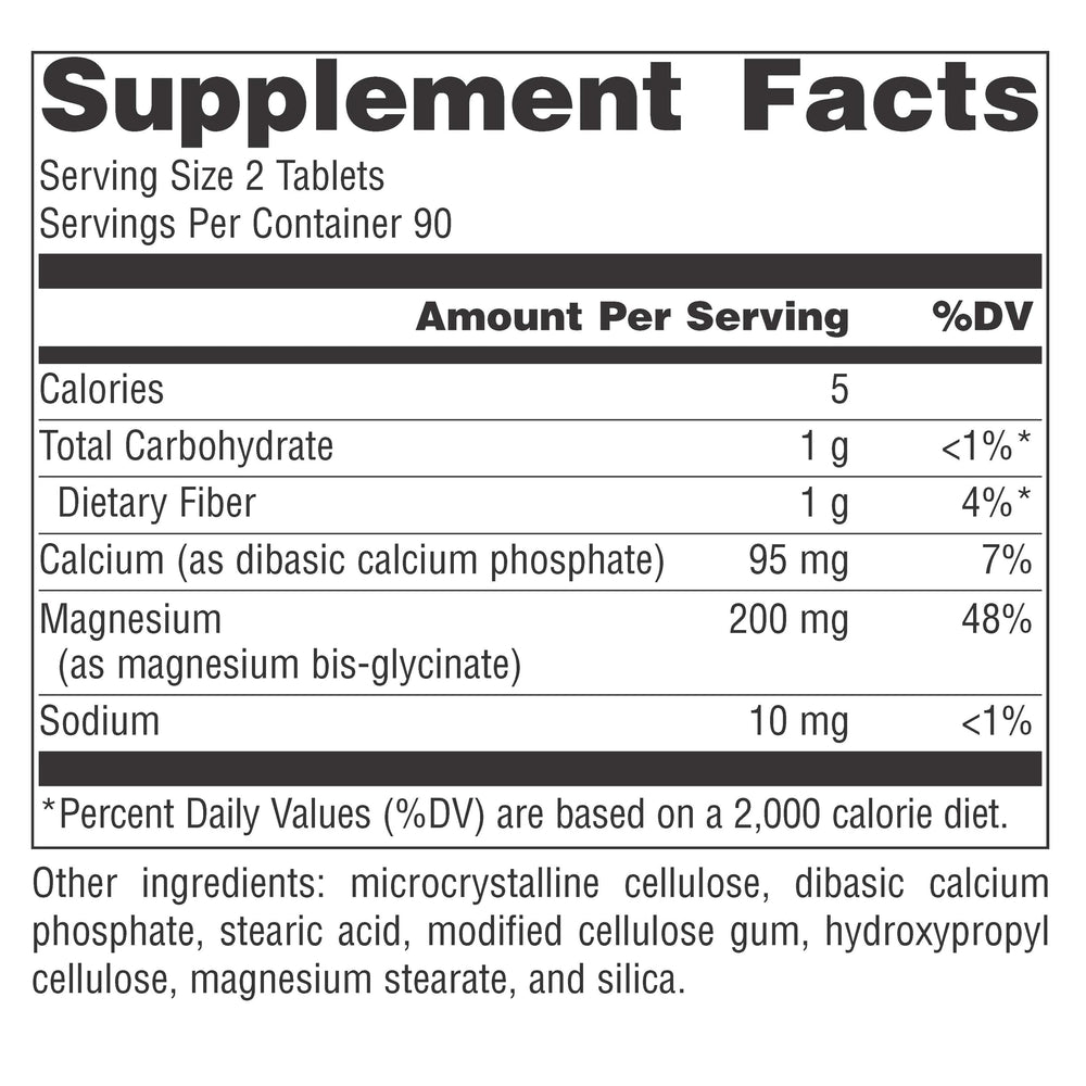 Magnesium Glycinate bottle on white background