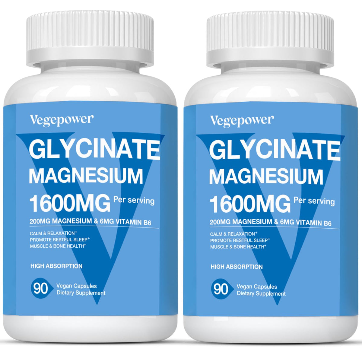 Vegepower Magnesium Glycinate Capsules bottle
