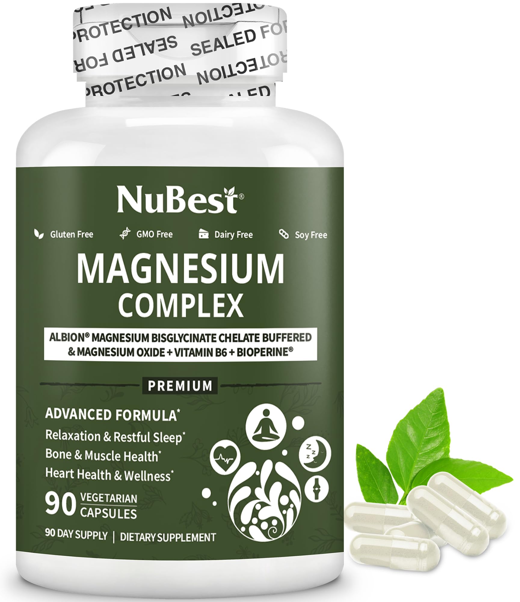 Bottle of Magnesium Glycinate Chelate Complex with Albion Bisglycine Chelate