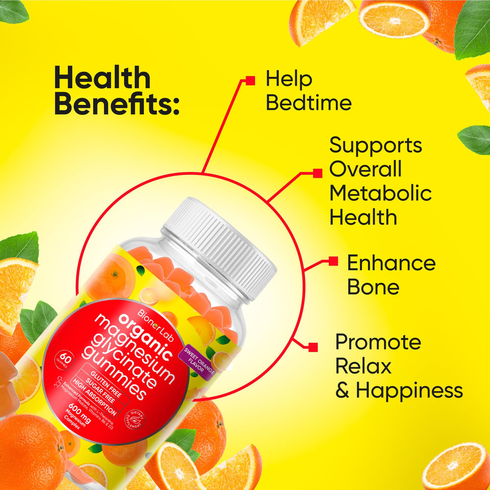 Product packaging showcasing vegan orange-flavored gummies