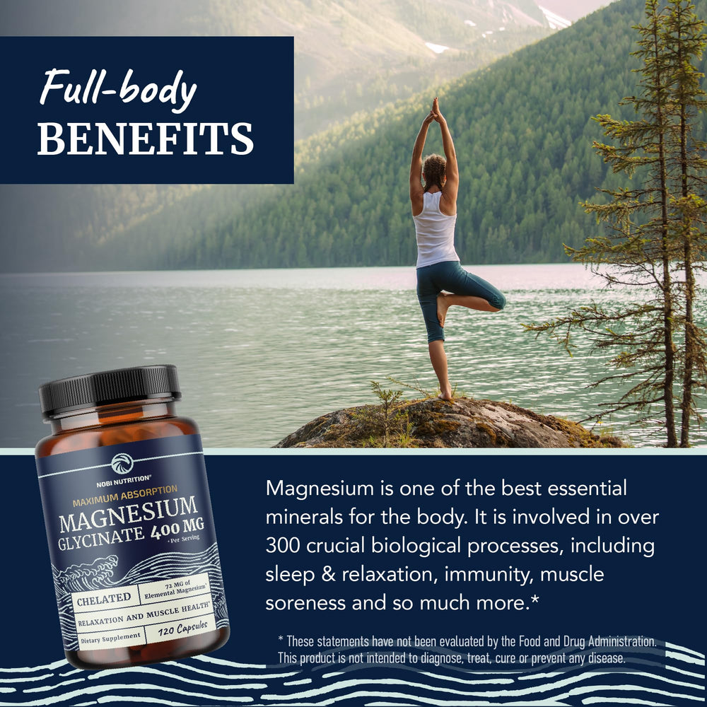 Magnesium glycinate for heart, bone, and nerve health