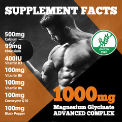 Supplement facts on Magnesium Glycinate Gummies label