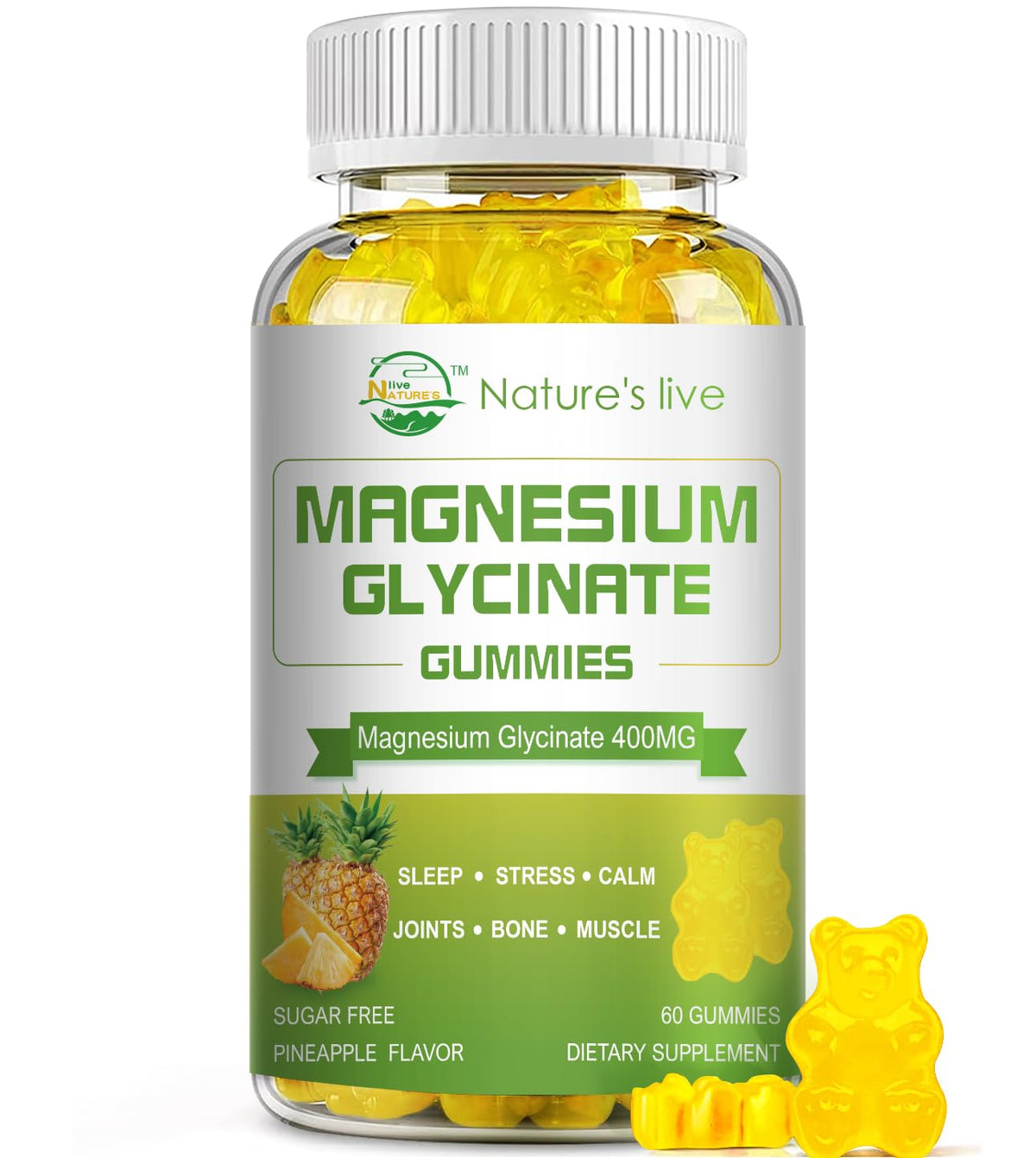 Magnesium Glycinate Gummies bottle – front view