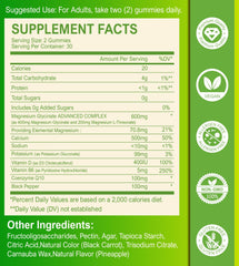 Gummies with calcium, potassium, vitamin D3 and B6 icons