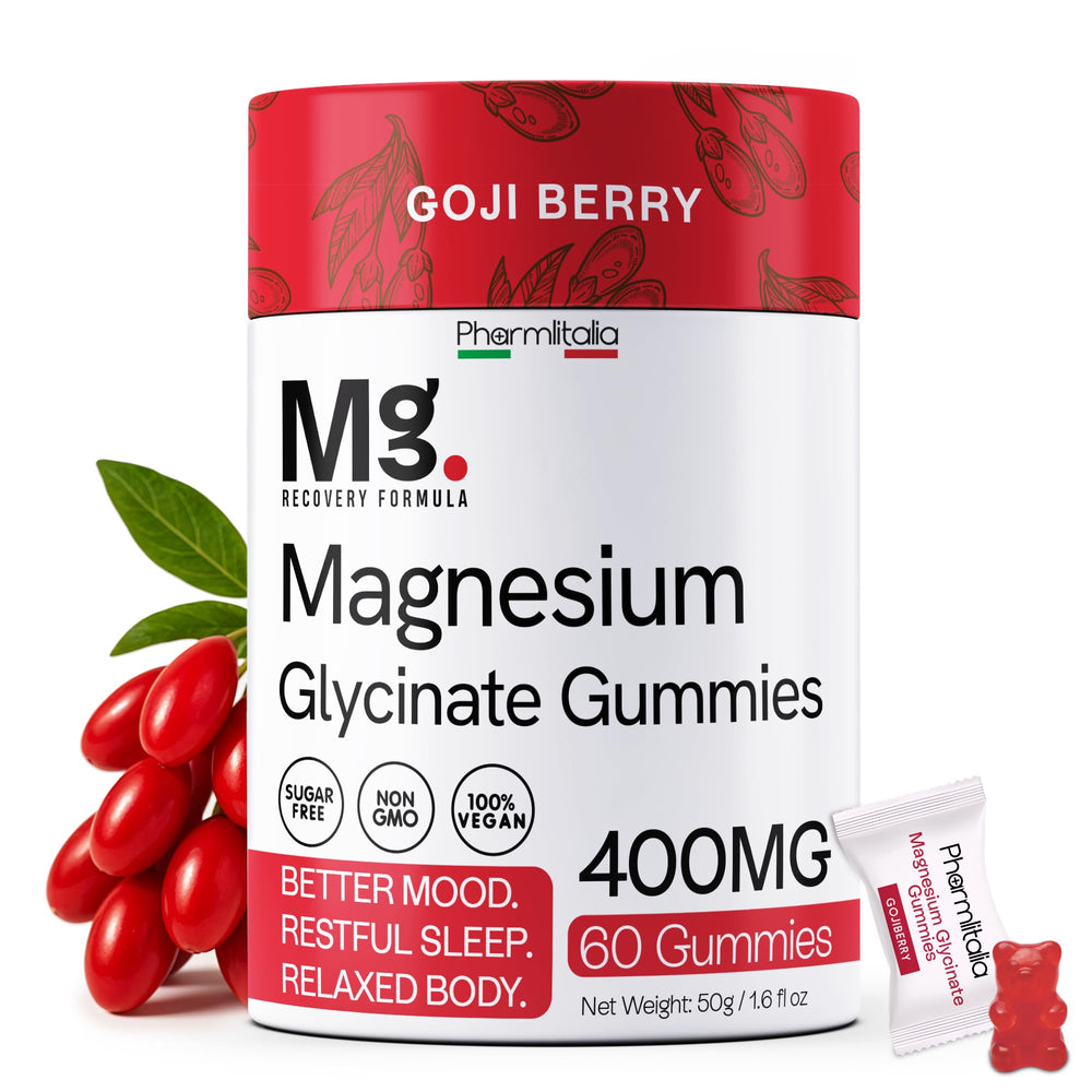 Front view of Magnesium Glycinate Gummies 400mg bottle