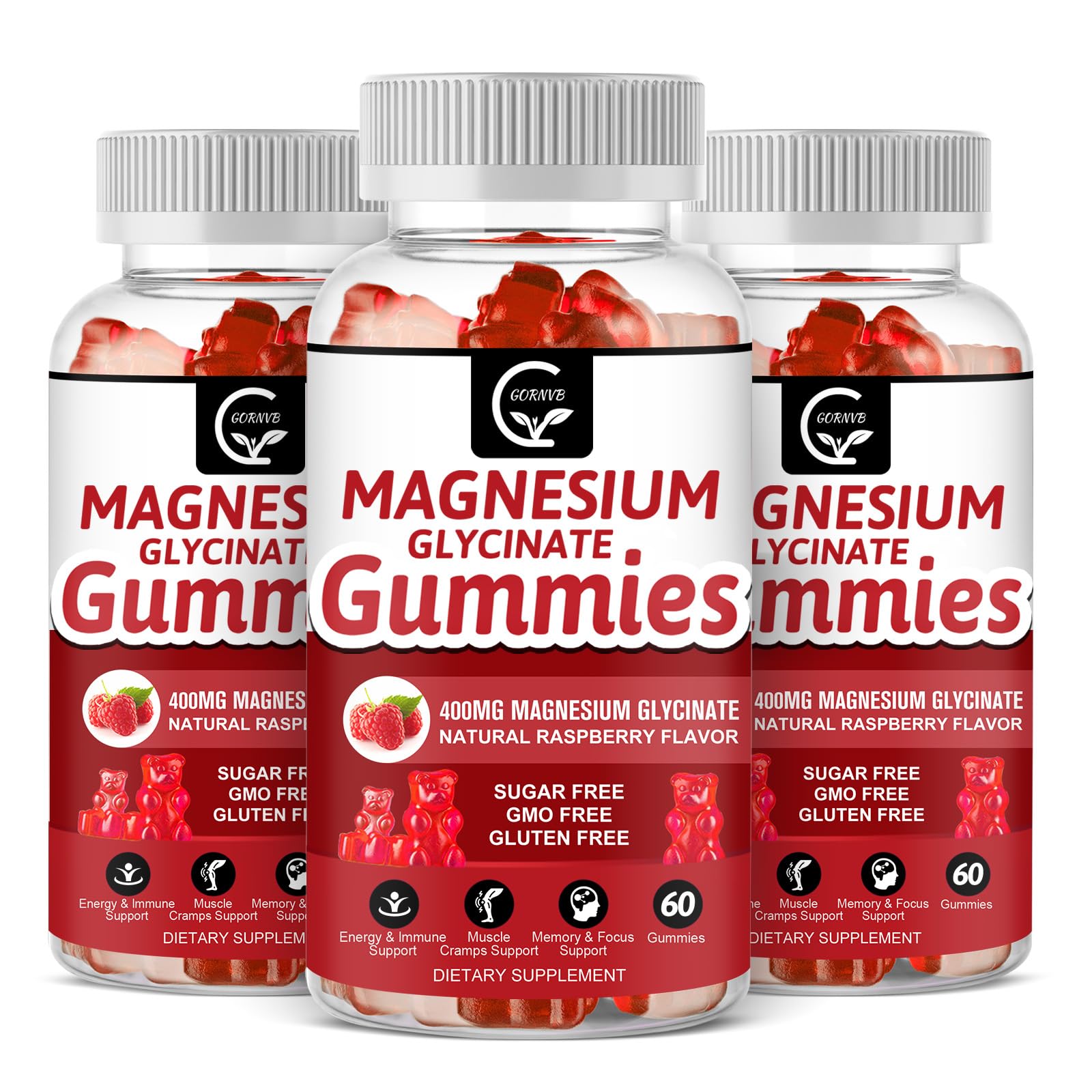 GORNVB Magnesium Glycinate Gummies bottle on white background